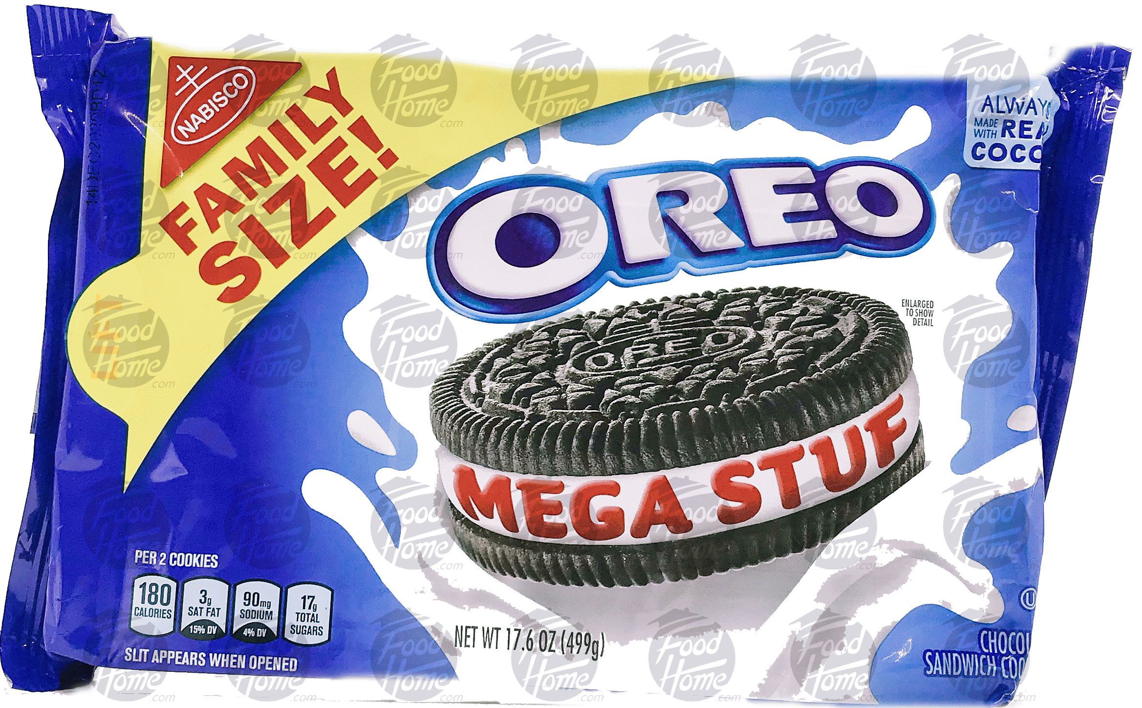 Nabisco Oreo mega stuffed oreo cookies, family size, wrapper Full-Size Picture